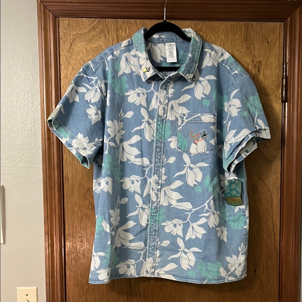 Prince Blue and White Casual Button Down Shirt